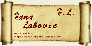 Hana Labović vizit kartica